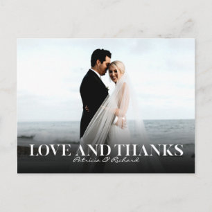 Postal Amor Y Agradecimiento Simple Boda Agradecimiento F