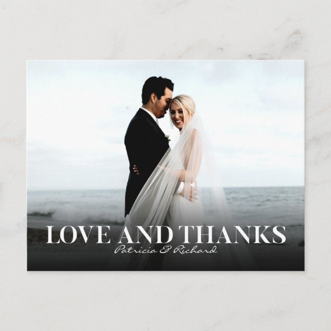 Postal Amor Y Agradecimiento Simple Boda Agradecimiento F (Anverso)