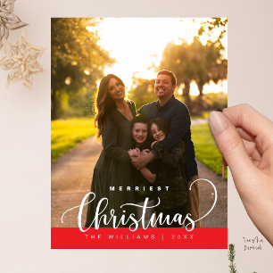 Postal Amor y Alegría, Foto Familiar de Navidad Feliz