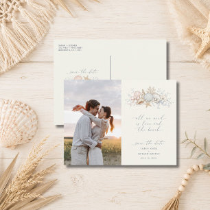 Postal Amor y Boda de Playa Foto Guardar la Fecha