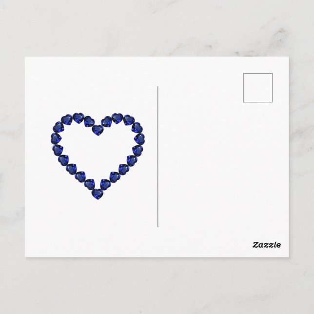 Postal Amor y Corazón Azul Púrpura (Reverso)