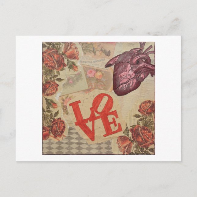 Postal Amor y corazones (Anverso)