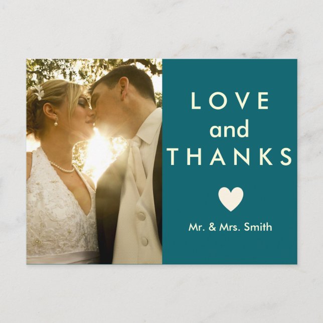 Postal Amor y gracias (Anverso)