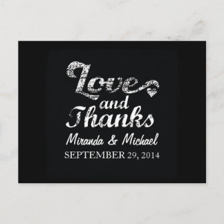 Postal AMOR Y GRACIAS A Chalkboard FAVOR Postcard