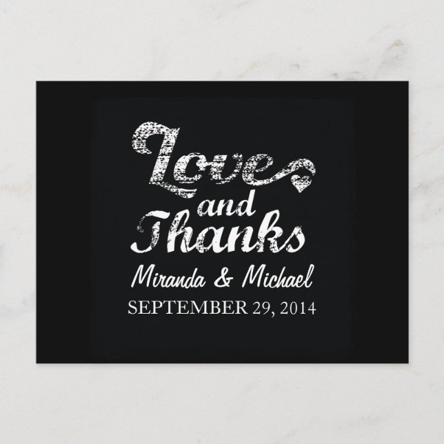 Postal AMOR Y GRACIAS A Chalkboard FAVOR Postcard (Anverso)