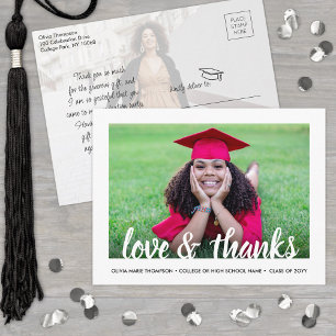 Postal Amor y gracias a escritura moderna 2 Graduación de