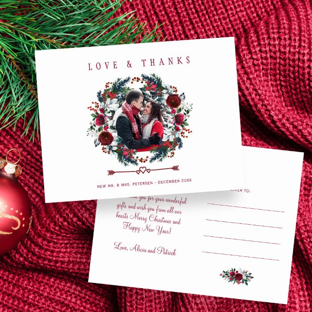 Postal Amor y gracias al Boda Rústico de Invierno gracias (Subido por el creador)
