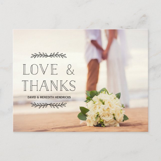 Postal Amor y gracias Black Overlay Photo Gracias (Anverso)