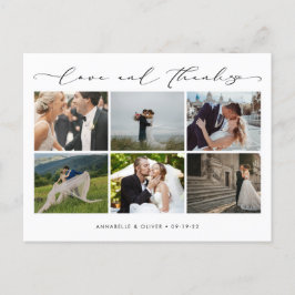Postal Amor Y Gracias Boda Collage de fotos Gracias
