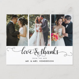 Postal Amor Y Gracias Boda Collage de fotos Gracias