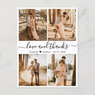 Postal Amor y gracias Boda Collage de fotos Gracias Po