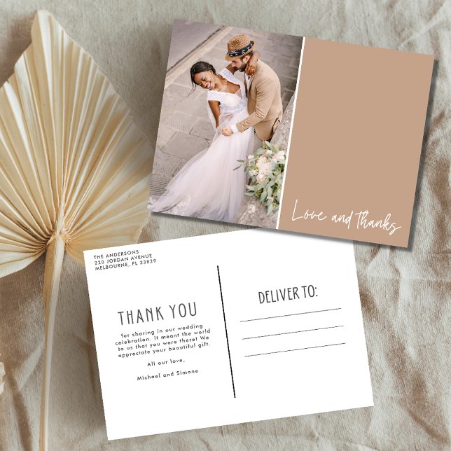 Postal Amor y gracias Boda de fotos Gracias (Subido por el creador)