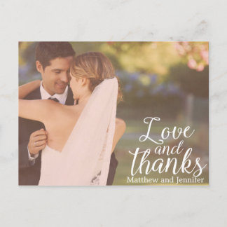 Postal Amor y gracias | Boda de fotos Gracias Postcard