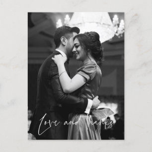 Postal Amor y gracias Boda Foto Gracias Postcard