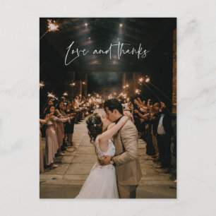 Postal Amor y gracias Boda fotográfico moderno Gracias