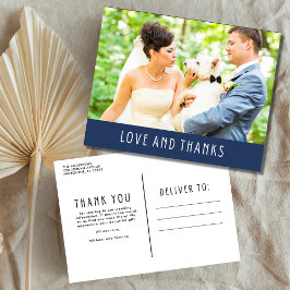 Postal Amor y gracias Boda fotográfico moderno Gracias