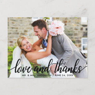 Postal Amor y Gracias Boda Moderna Sr. y Sra.