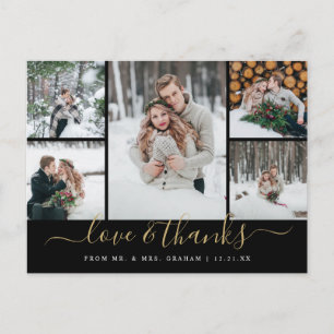 Postal Amor y gracias Collage de fotos Boda