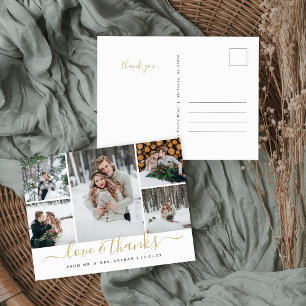 Postal Amor y gracias Collage de fotos Boda