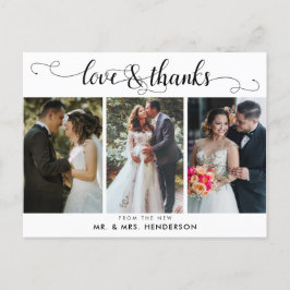 Postal Amor y Gracias Collage de fotos Boda Gracias