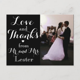 Postal Amor y gracias de Sr. y de señora Wedding Postcard