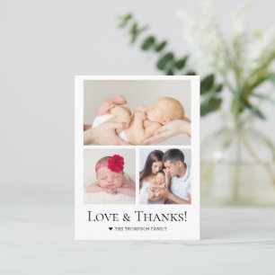 Postal Amor y Gracias Ducha de bebé personalizada con fot