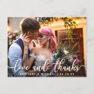 Postal Amor y Gracias   Foto de agradecimiento de boda mo
