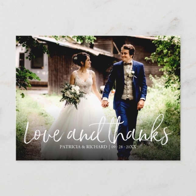 Postal Amor Y Gracias Moda Boda Gracias Foto (Anverso)