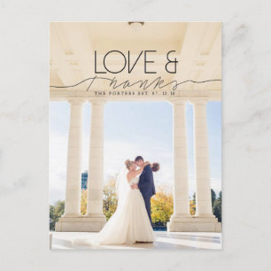 Postal Amor y gracias   Moda y foto formal de agradecimie