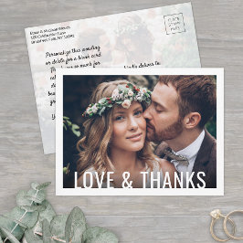Postal Amor y Gracias Moderno Dos Bodas De Fotografía Gra