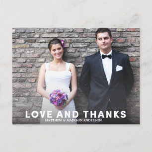 POSTAL AMOR Y GRACIAS MODERNOS BODA GRACIAS POR PUBLICA