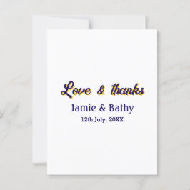 Postal Amor y gracias pareja nombre fecha naranja morado