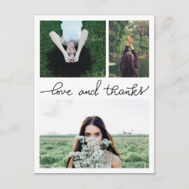 Postal Amor Y Gracias Por Tres Fotos De Graduados Escrita