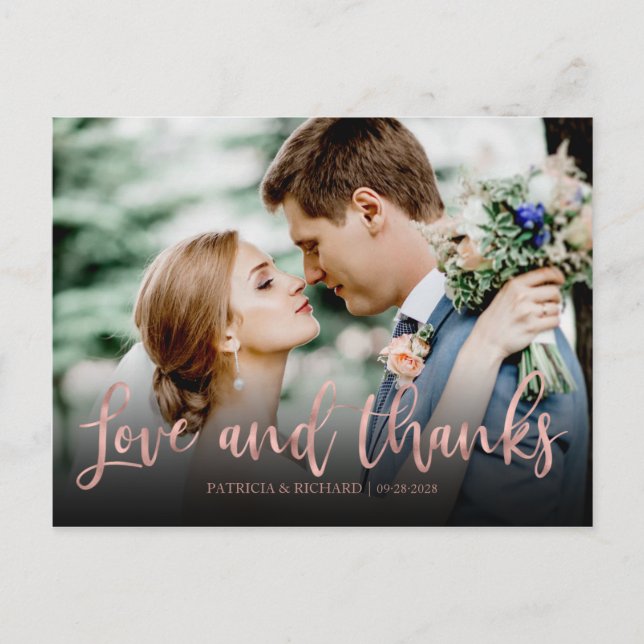 Postal Amor Y Gracias Rosa Boda De Oro Gracias (Anverso)
