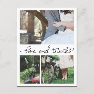 Postal Amor Y Gracias Tres Fotos Bodas Escritas A Mano