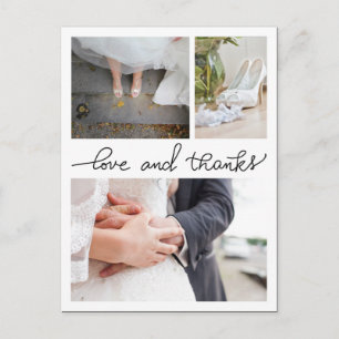 Postal Amor Y Gracias Tres Fotos Bodas Escritas A Mano