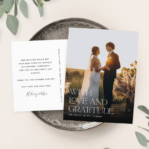Postal Amor y gratitud   Foto Boda Gracias