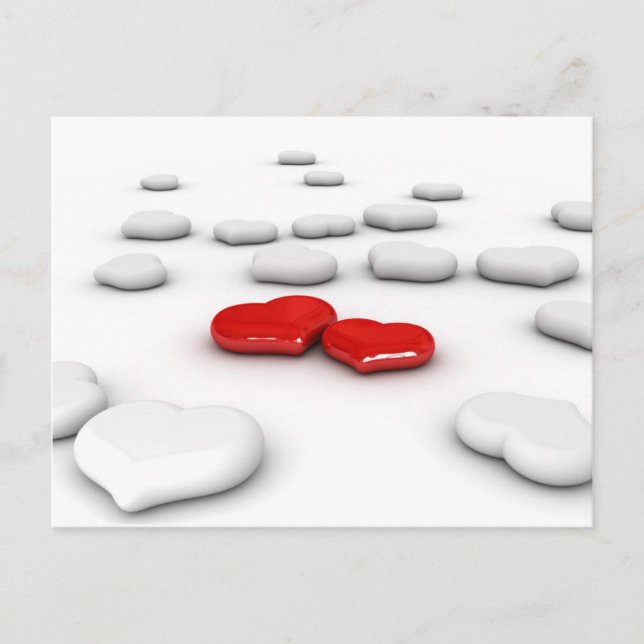 Postal Amor y muchos corazones (Anverso)