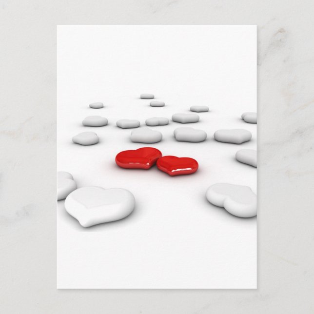 Postal Amor y muchos corazones (Anverso)