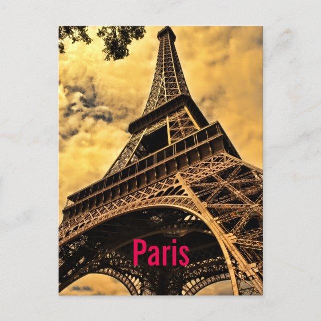 Postal Amor y romance Ciudad de París Torre Eiffel Franci (Anverso)