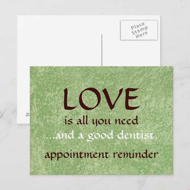 Postal Amor Y Un Buen Dentista (Anverso / Reverso)