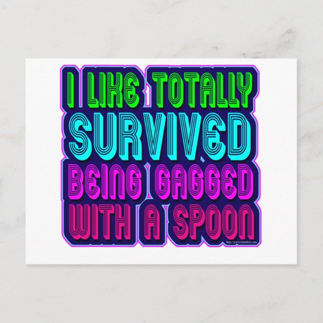 Postal ¡Amordazado con un superviviente de la cuchara! (Anverso)