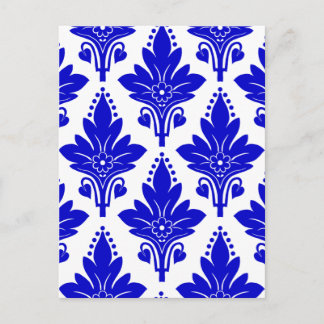 Postal AMOROSO DAMASK: AZUL y BLANCO