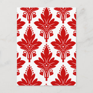 Postal AMOROSO DAMASK: ROJO y BLANCO