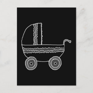 Postal Amortiguador de bebé blanco y negro.
