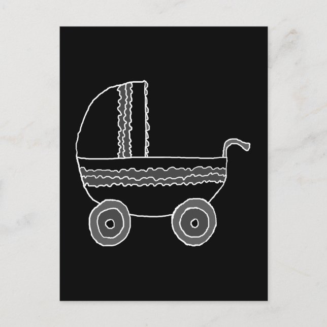 Postal Amortiguador de bebé blanco y negro. (Anverso)