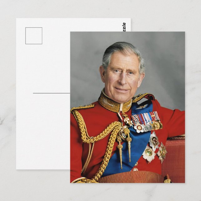 Postal Ampliación de la foto del Rey Carlos III (Anverso / Reverso)