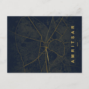 Postal Amritsar India Mapa De Ciudad Diseño Mínimo