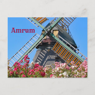 Postal Amrum Windmill, Nebel, Nordfriesland, Alemania