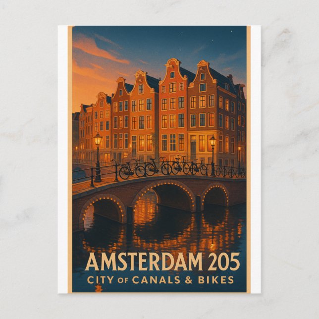 Postal Amsterdam 2025 – City of Canals & Bikes (Anverso)